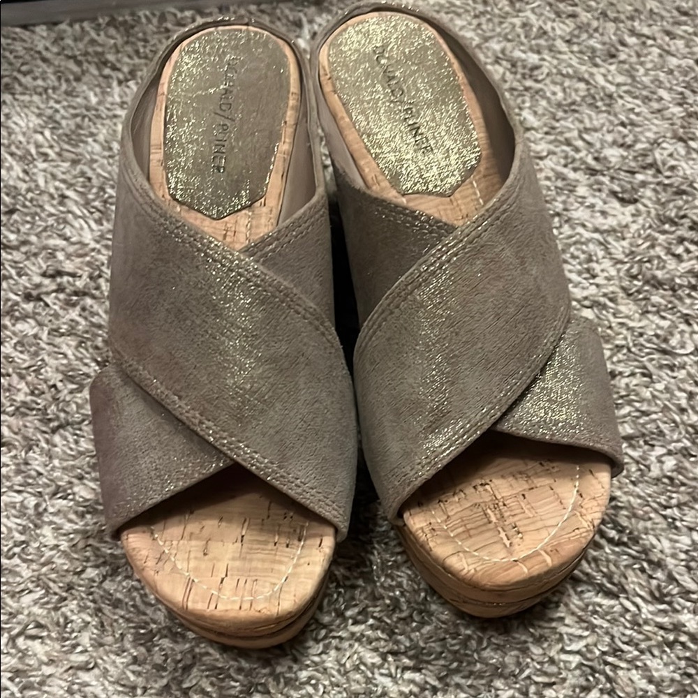 Donald J. Pliner Metallic Taupe Sandals